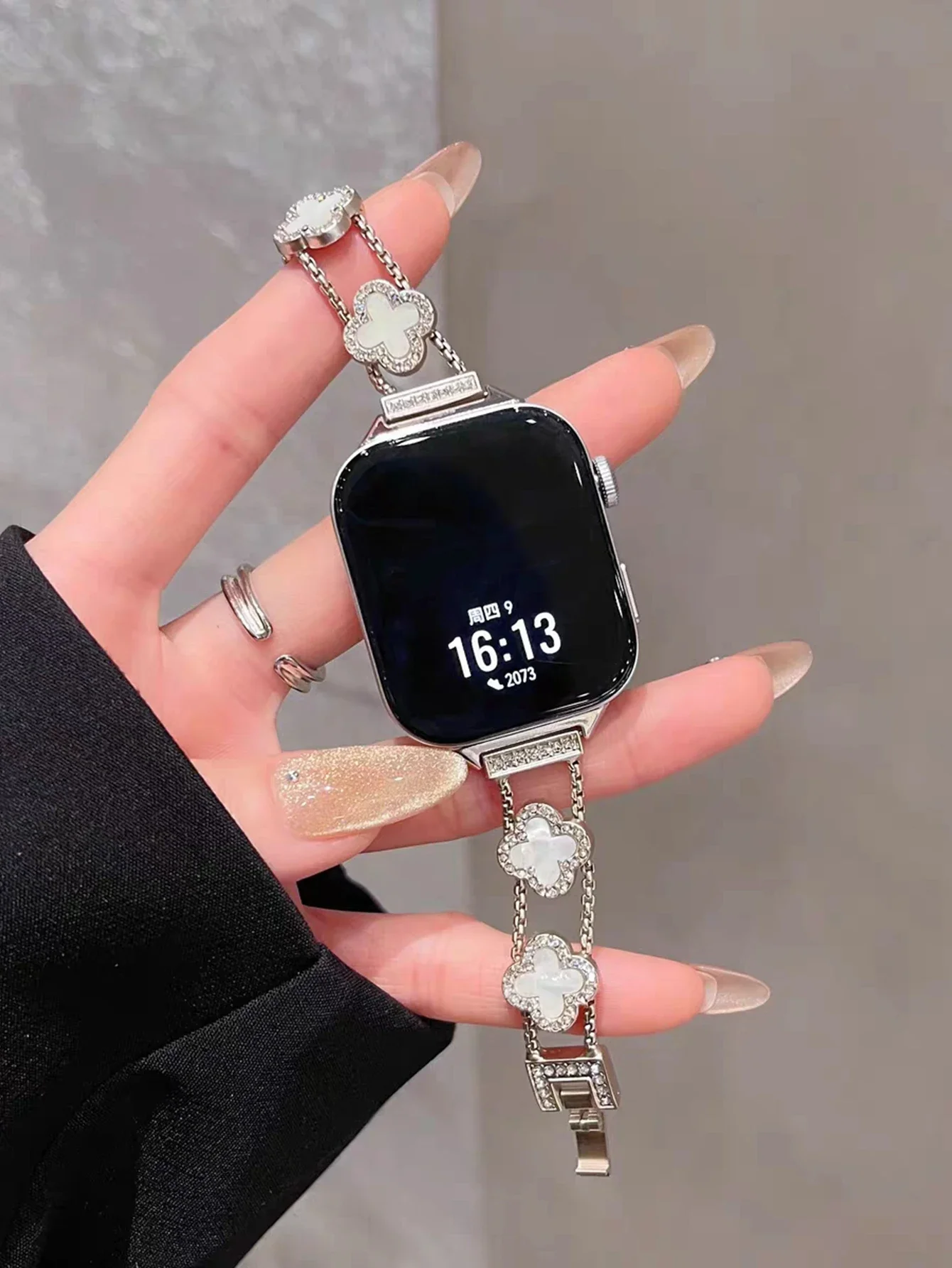 Bel braccialetto in acciaio inossidabile Bling per cinturino Apple Watch Series Ultra 10/9/8/7/6 38mm 40mm 41mm 42mm 44mm 45mm 46mm cinturino