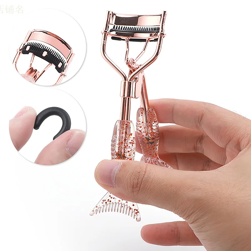 Wimper Krultang Met Kam Zeemeermin Staart Handvat Make-Up Wimper Curling Clip Cosmetische Wimpers Schoonheid Make-Up Tool Cadeau