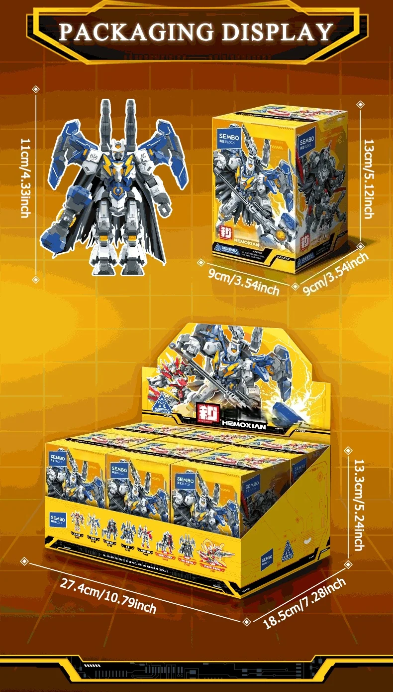 SEMBO Hemoxian Beweglicher Mecha-Bausatz, MOC-Actionfigur, Robotermodell, Bausteine, Blindbox-Spielzeug, Weihnachtsgeschenke – Detail 20