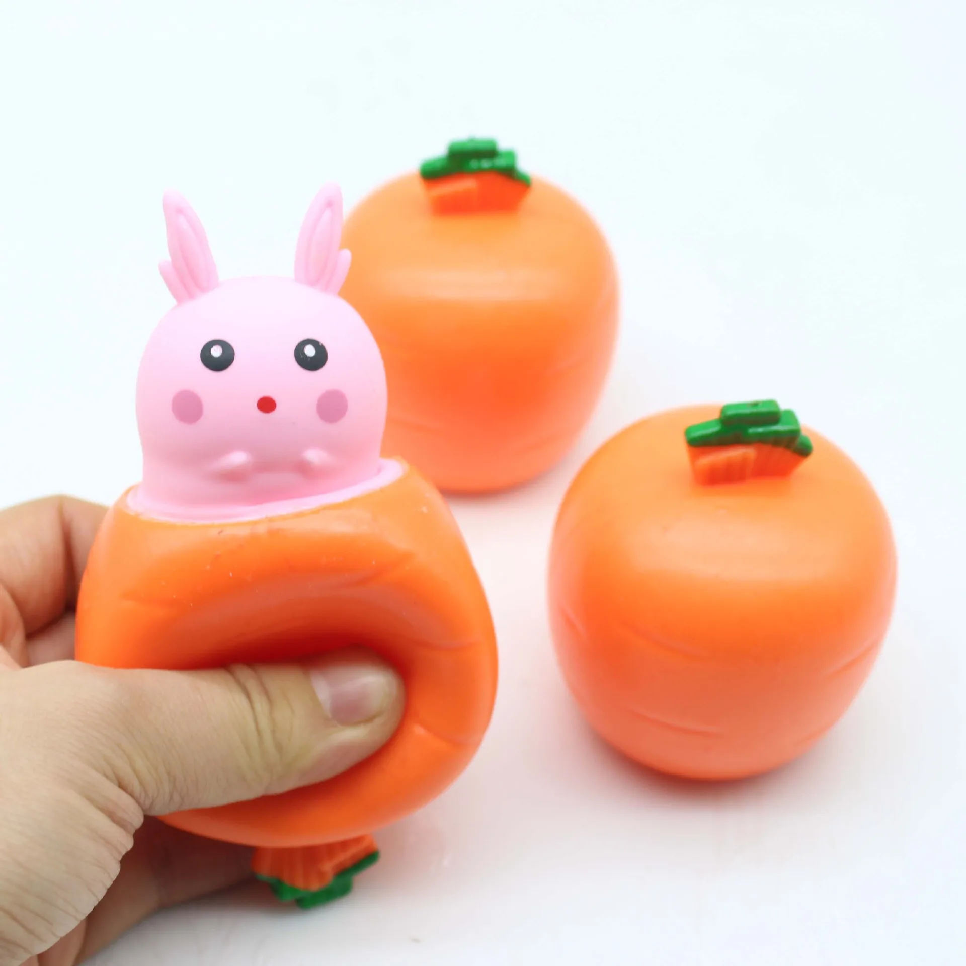 2 pezzi carota coniglio tazza spremere giocattoli bambini sensoriale antistress giocattolo adulti bambini simpatico cartone animato spremere giocattoli pizzicamento giocattolo regalo