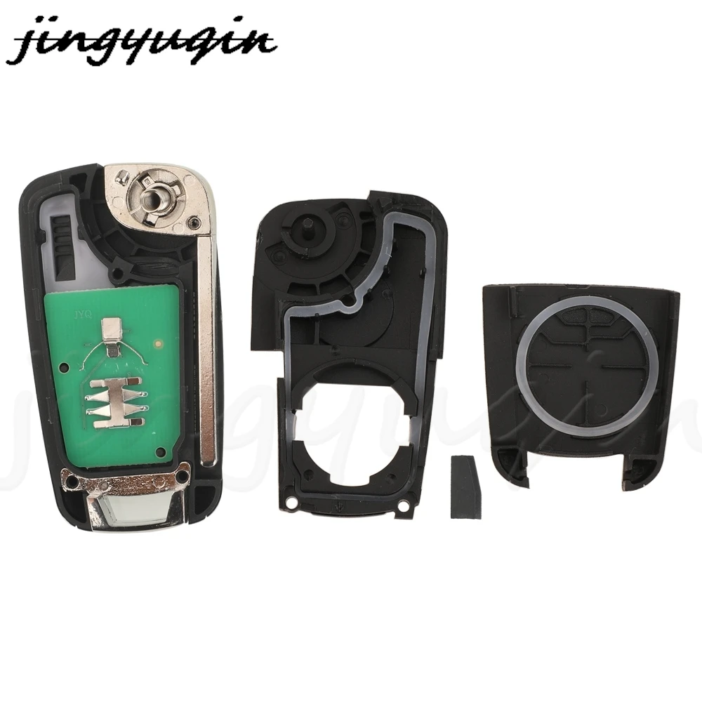 jingyuqin 2 Button Flip Remote Car Key 433MHz FSK ID70 Chip For Chevrolet Sail 2019 2020 2021+ Full Key Control Fob Uncut Blade