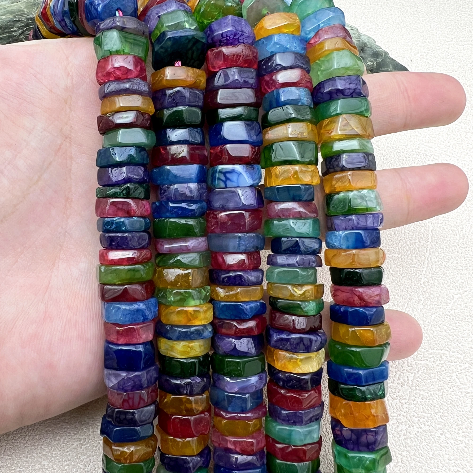 Multicolor Agates Wheel Space Beads For DIY Jewelry Making