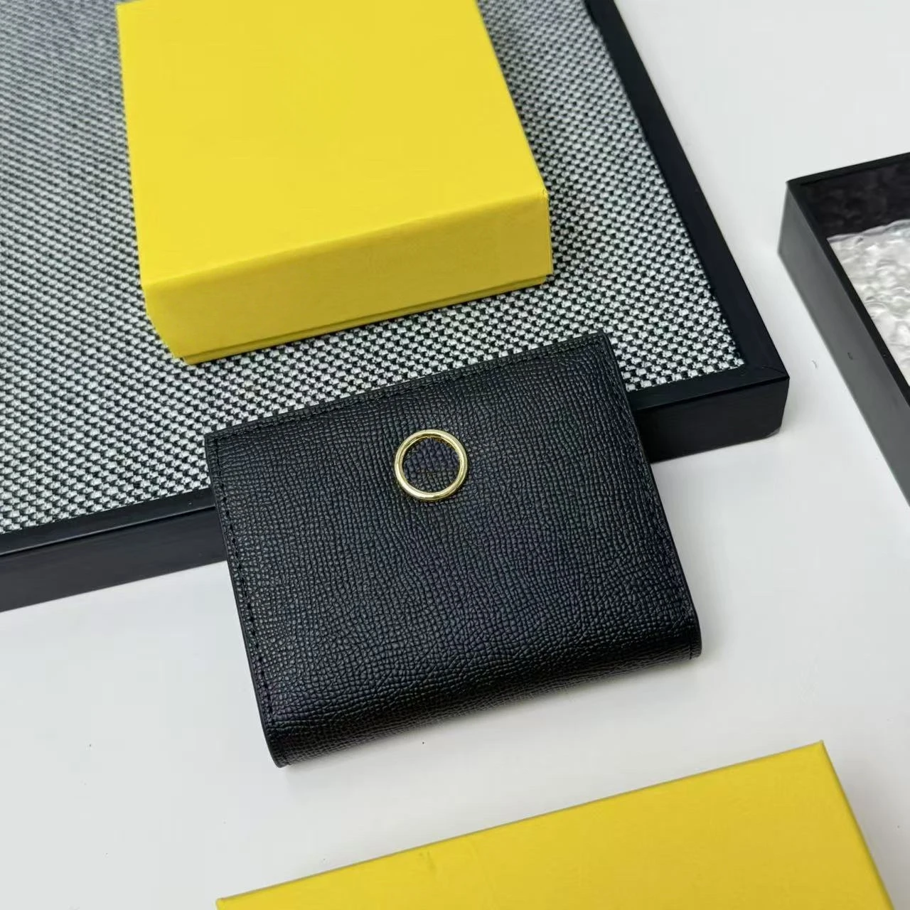 럭셔리 브랜드 여성용 정품 가죽 지갑 다이아몬드 시리즈 2605 수제 이중 접이식 머니 클립 동전 지갑 클러치 휴일 선물