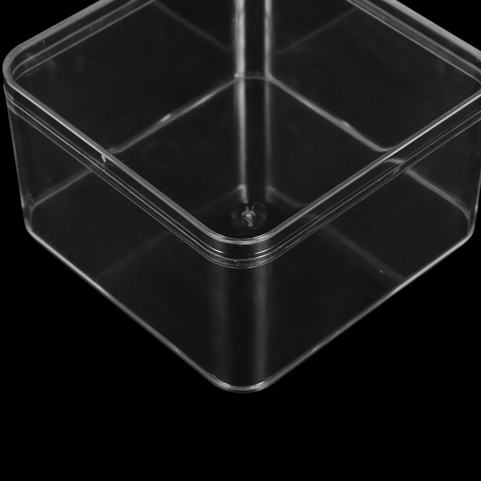 

4Pcs Clear Acrylic Boxes Small Square Cubes for Cotton Pads Beads Jewelry Organizing Compact Desk Vanity Shelf Storage