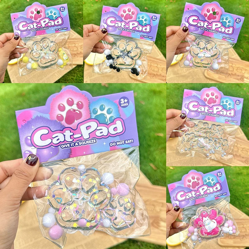 New Transparent Patch Cat Paw Decompression Toys Kawaii Cartoon Antistress Stress Relief Slow Rising Toys For Adult Kids Toys