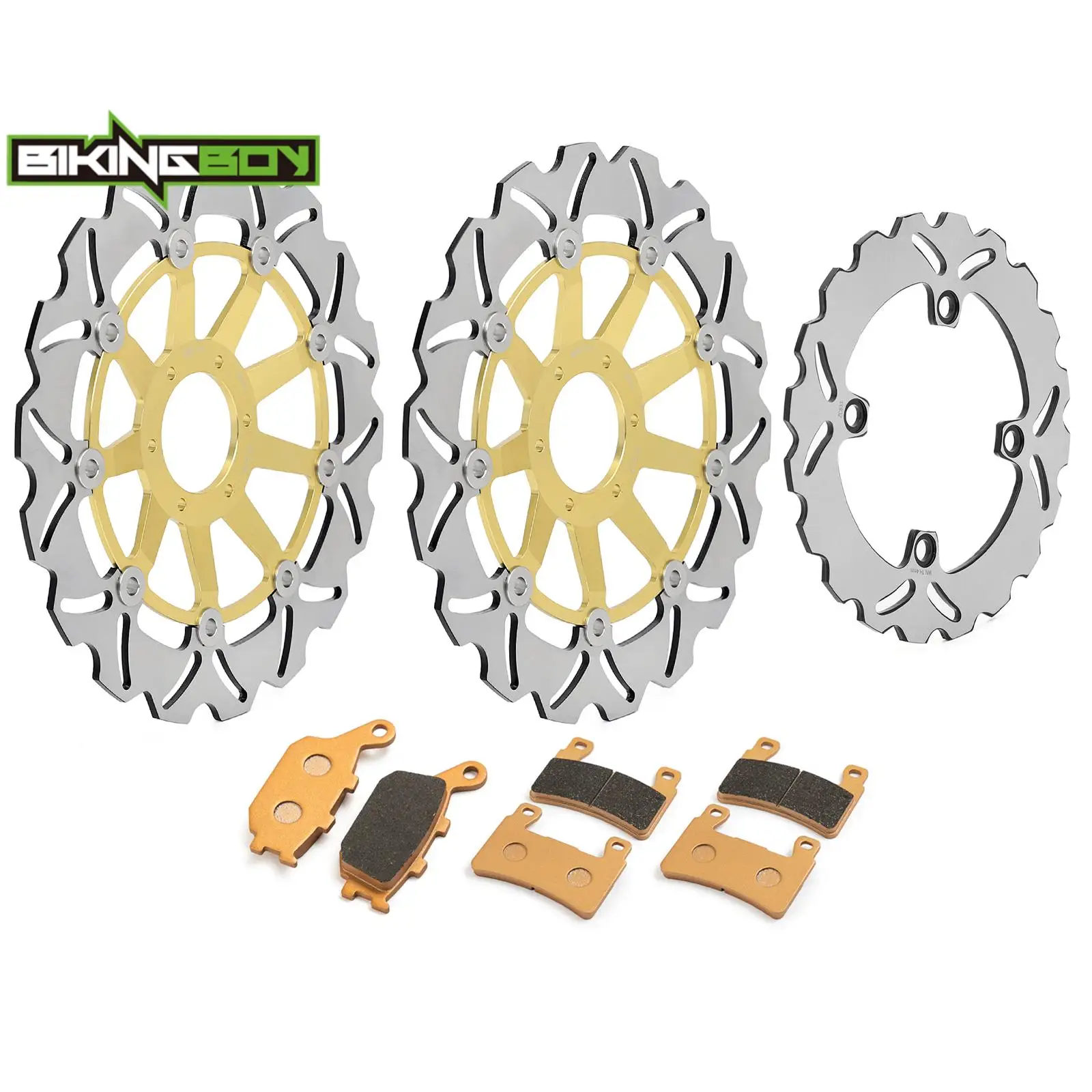 BIKINGBOY CBR600F SuperSport F3 95 96 97 98 CBR 600 F4 F4i 99 00 01 02 03 04 05 06 07 Front Rear Brake Discs Rotors Disks + Pads