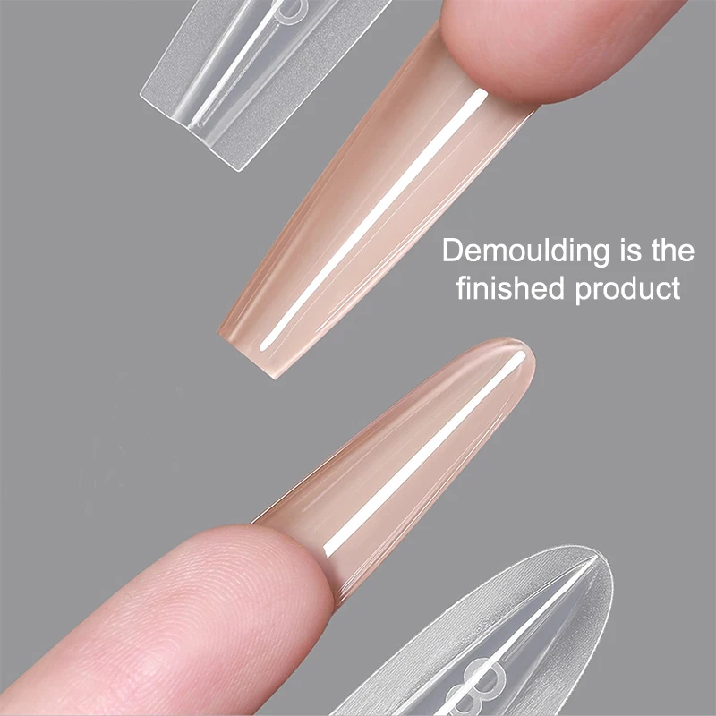 280 stks Sandwich Dual Forms Nail Extension Bovenste Mold Doodskist Amandel Acryl Top Bottom Mallen 14 Maten Nail Formulieren