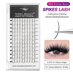 winky beauty Wispy Lashes Extensions Fishtail Premade Fans A Shape Spikes Lashes Fluffy Eyelash Supplies for Beauty Makeup