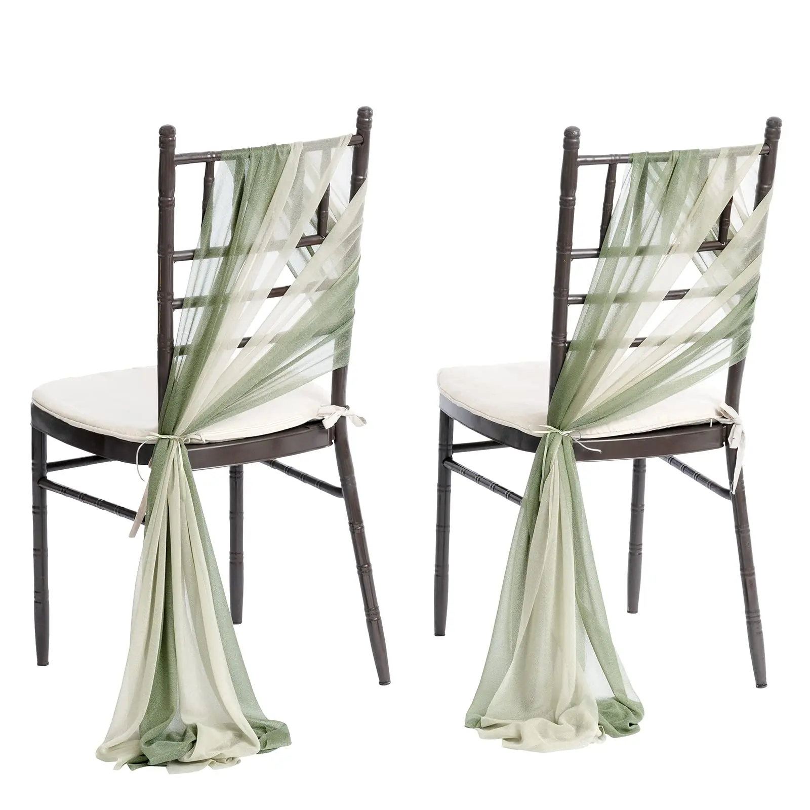 

10/50Pcs 17x250cm Wedding Chiffon Chair Sashes Cover Aisle Decorations Draping Fabric for Party Reception Banquet Outdoor Decor