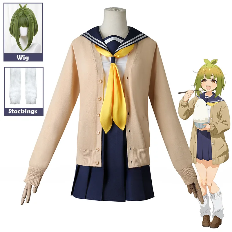 Meme Bashame Cosplay Costume Wig Anime Yuri Shikanoko Nokonoko Shitantan My Deer Friend Nokotan JK Uniform Jacket Halloween