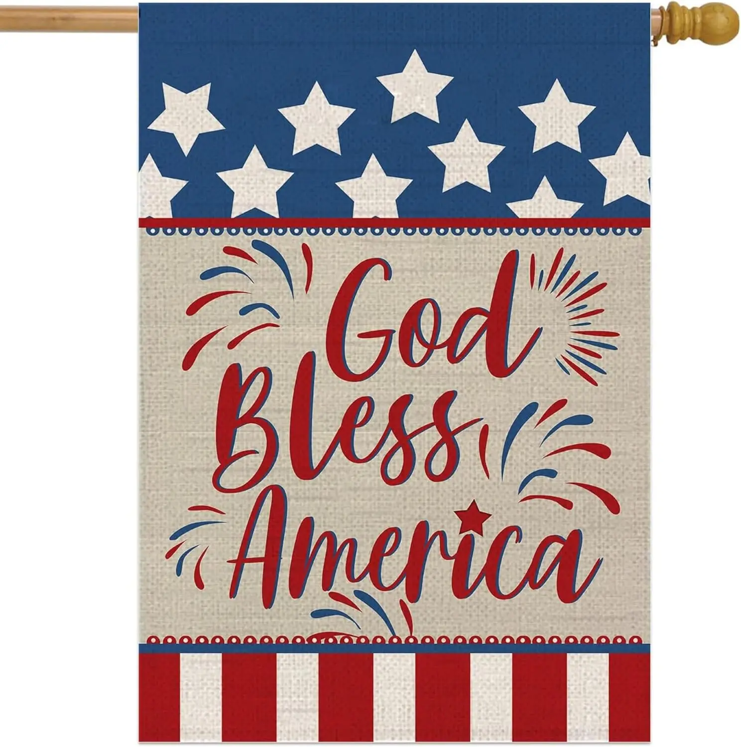 12x18 Inch Double Sided Summer Garden Flag - God Bless America House Flags - Seasonal Large Outdoor Yard Flags of Burlap - F IIC