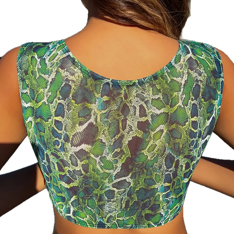 Sexy Bikini Trendy Print Hanging Ne Strap Spring Thermal Bathing Suit Separate System Sports Yoga Fitn Fans Goods