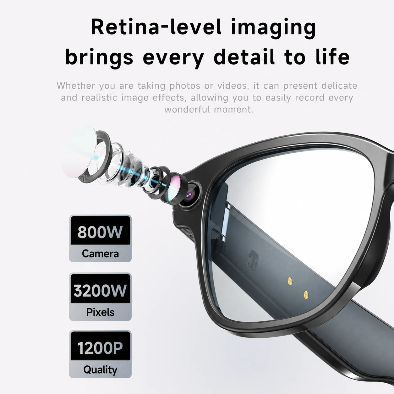 L801 All-in-one AI Smart Cycling Glasses WiFi High Speed Image Sync Hands-free Shooting Real-time Translation Driving Travel
