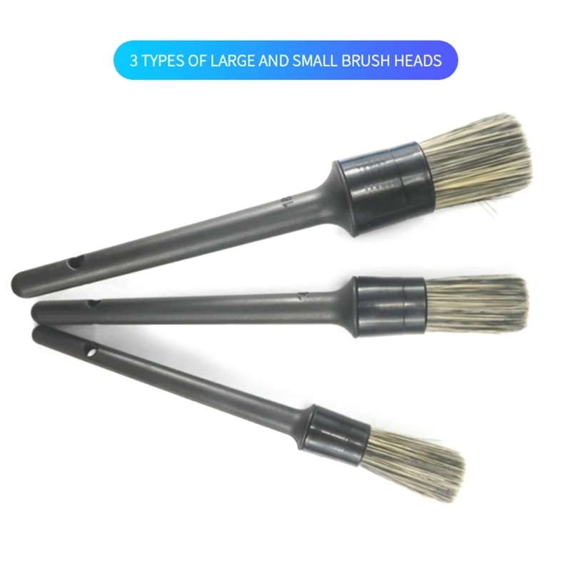 2024 New 3PCS Car Detailing Brush Super Soft Auto Interior Detail Brush With Synthetic Bristles Car Dash Duster Brush