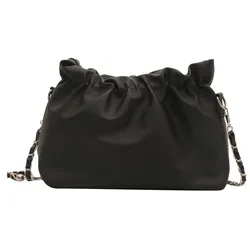 TRSYPHXM Niche texture bag for women 2024 new summer versatile chain shoulder crossbody bag, high-end pleated cloud bag