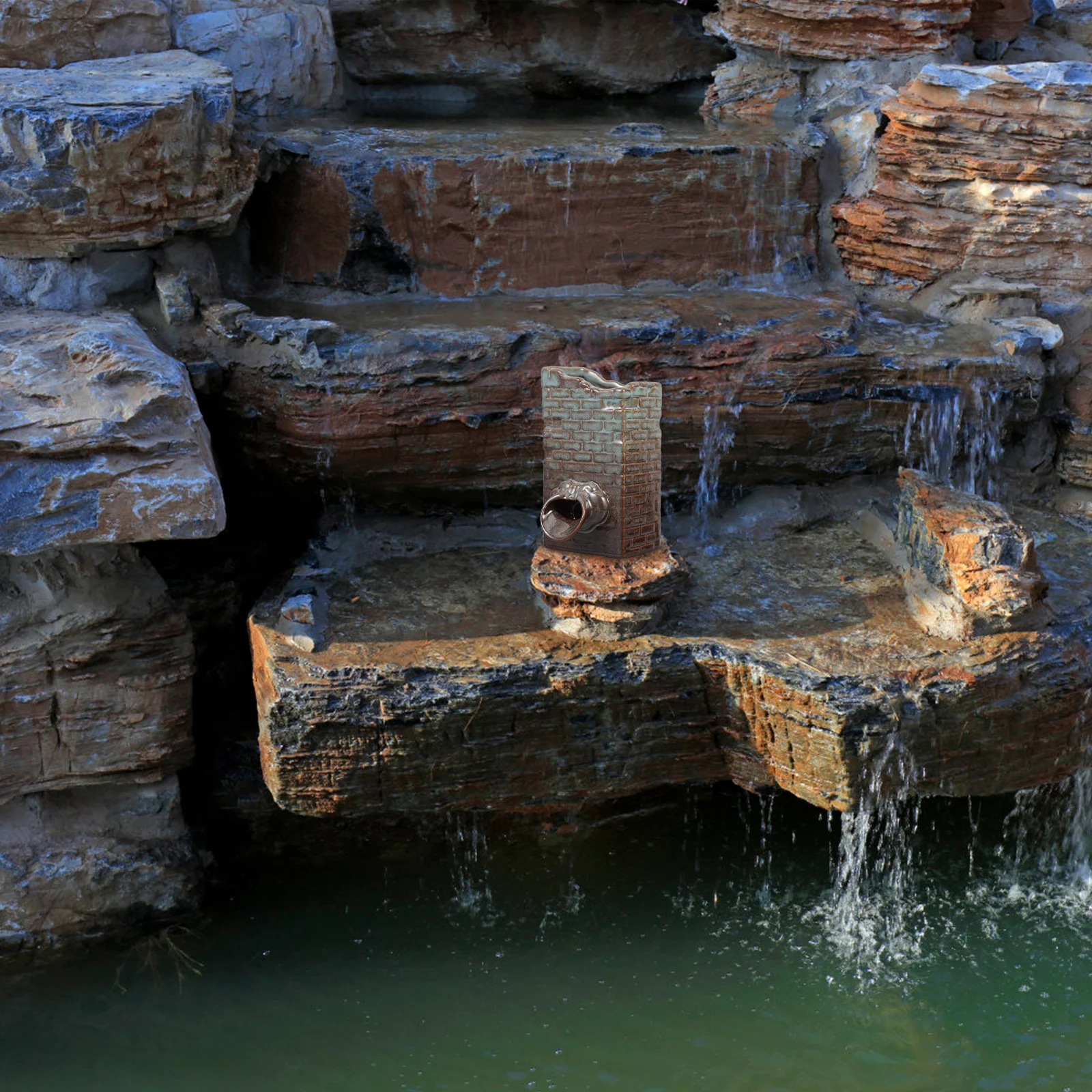 

Tabletop Ceramic Fountain Jar Indoor Waterfall Fountain Soothing Sound Fish Tank Accessories Garden Patio Home Decoration