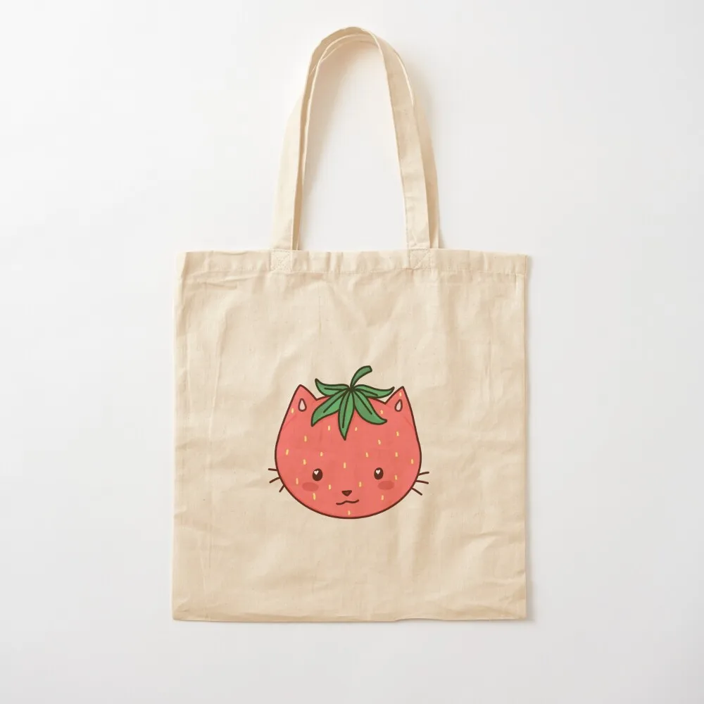 

Stawberry Cat Tote Bag woman shopping bag tote bag shopping Canvas Tote