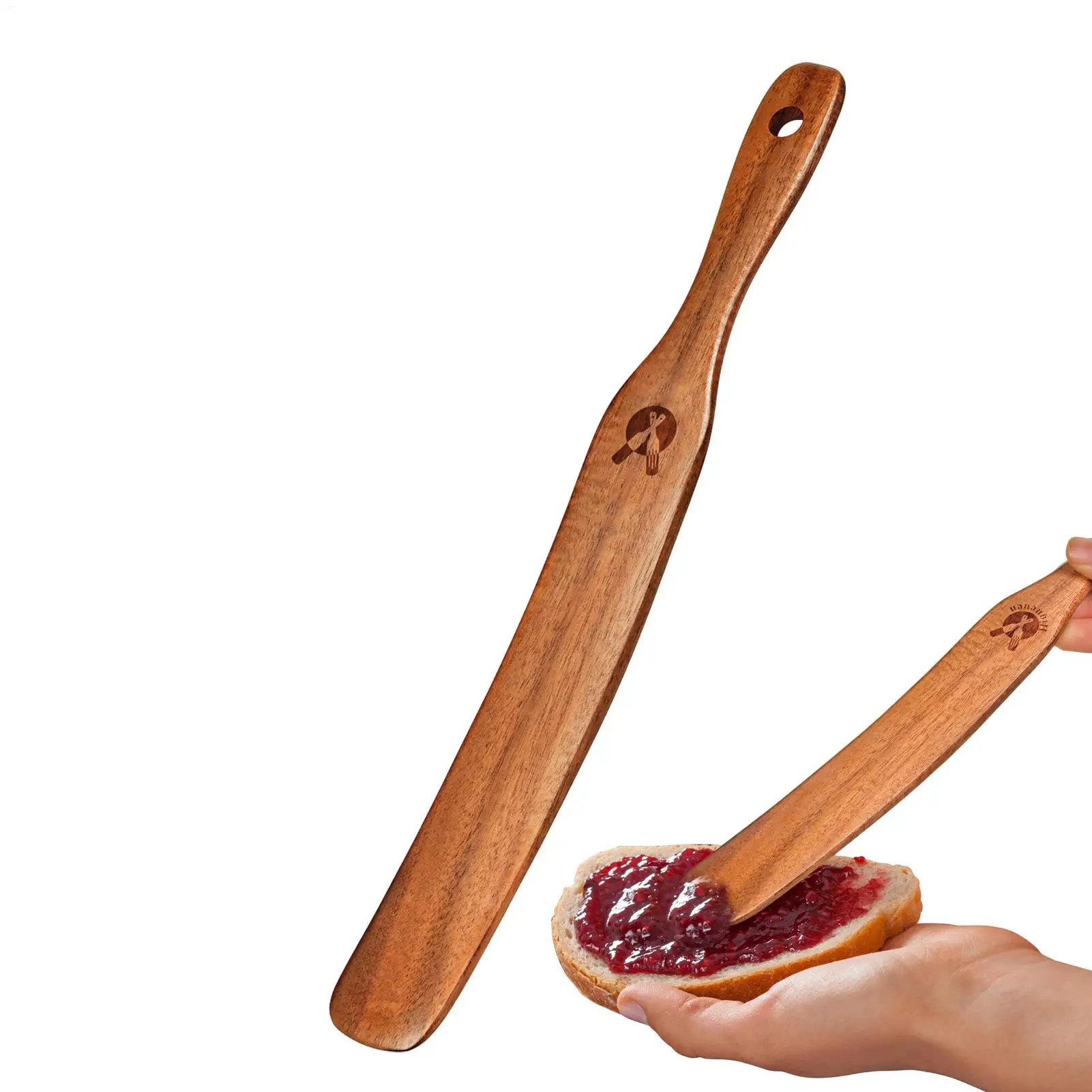 Wooden Stir Stick Slotted Thin Paddle Stir Stick Utensil Sourdough Scraper Mixing Spoons Wooden Kitchen Spatula Spoon Tools