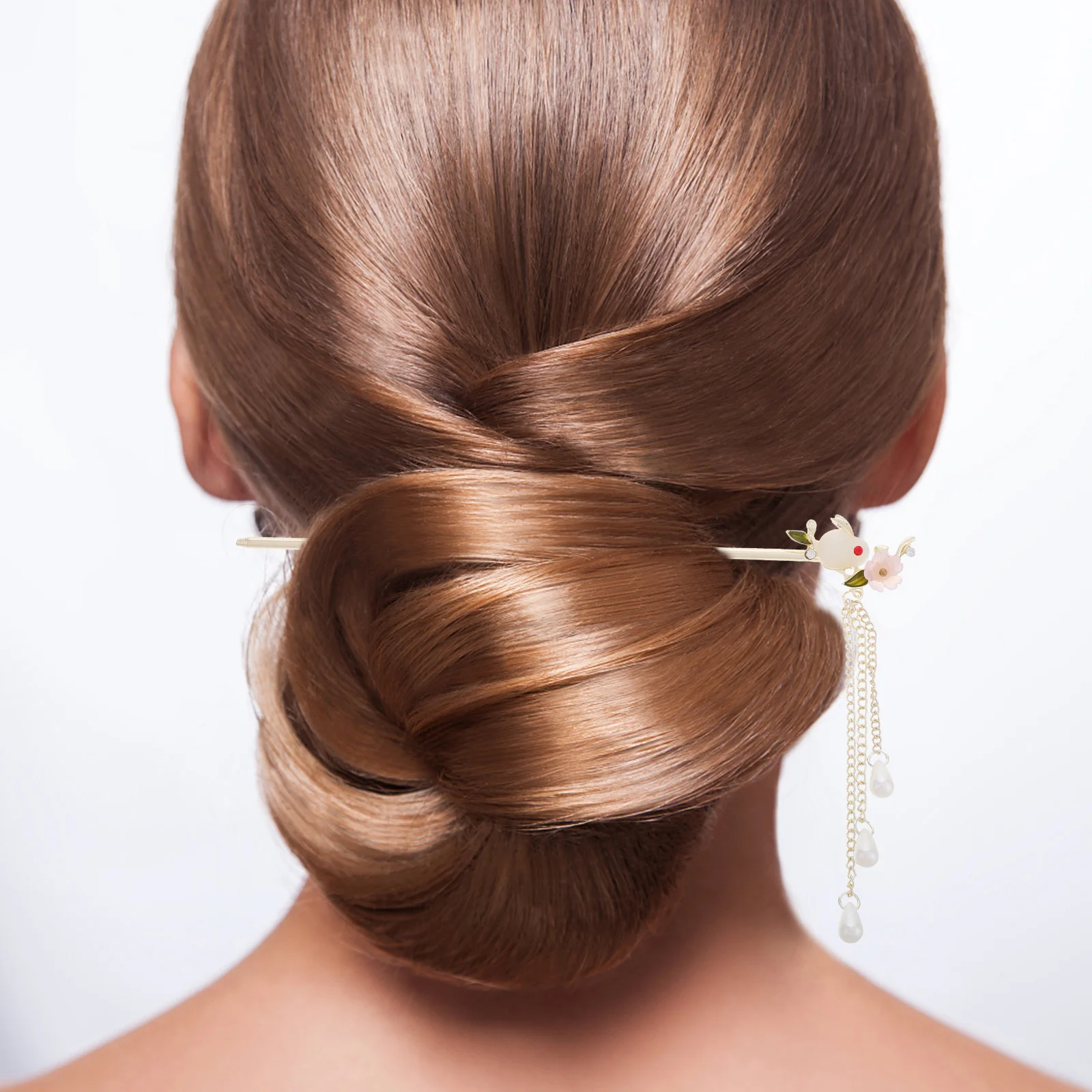 

Cute Rabbit Tassel Retro Chinese Style Hanfu Stick Alloy Chopsticks For Women Vintage Accessories Flower Tassel Hairpin Asian