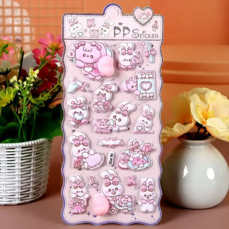 1pc Nette Cartoon Weiche 3D Butt Stress Relief Aufkleber Kaninchen Bär Hund Thema für DIY Sammelalbum Tasse Telefon Fall Notebook dekoration