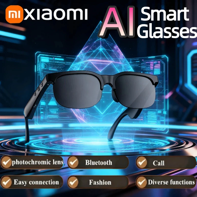 Xiaomi 6K AI gafas inteligentes cámara multifuncional Bluetooth llamada asistente de voz reproductor de música traducir gafas fotocromáticas HD