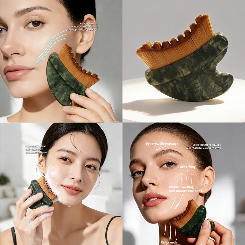

Lymphatic Contour Face Brush,Chin & Jawline Sculpting,Face Gua Sha Lifting Reduce Wrinkle,Facial Cleaning Massage Skincare Tools