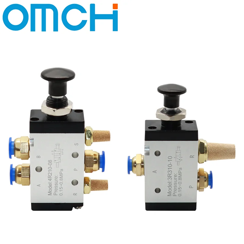 4R210-08 3R210-08 2 Way 3 Ports 5 Position Push and Pull Pneumatic Control Switch Reversing Manual Valve With Fittings 3