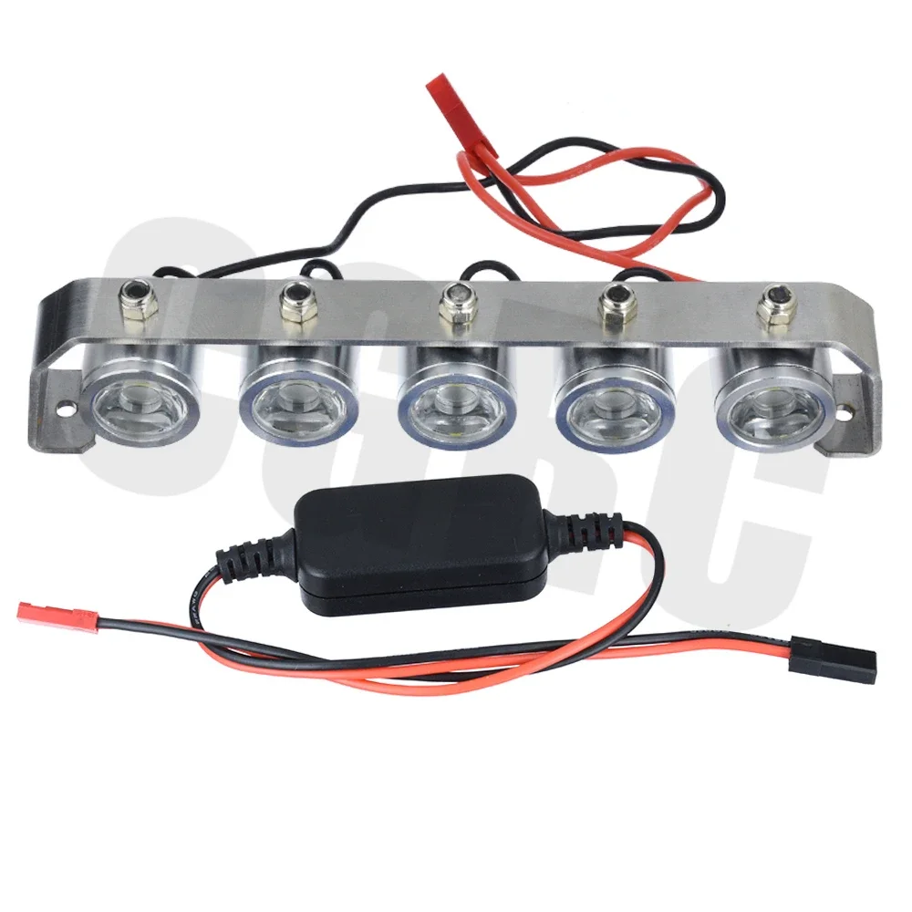 High Quality Metal Roof Light Spotlight 5 LED 5W Highlight For 1/10 RC Car TRX4 D90 D110 Axial Scx10 UDR X-MAXX E REVO Slash