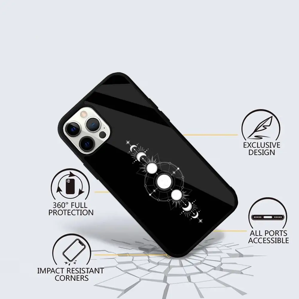 حافظة هاتف ساحرة القمر التارو الغامضة لهاتف آيفون 16,15,14,13,12,11,Plus,Pro,Max Mini Magsafe شحن لاسلكي مغناطيسي