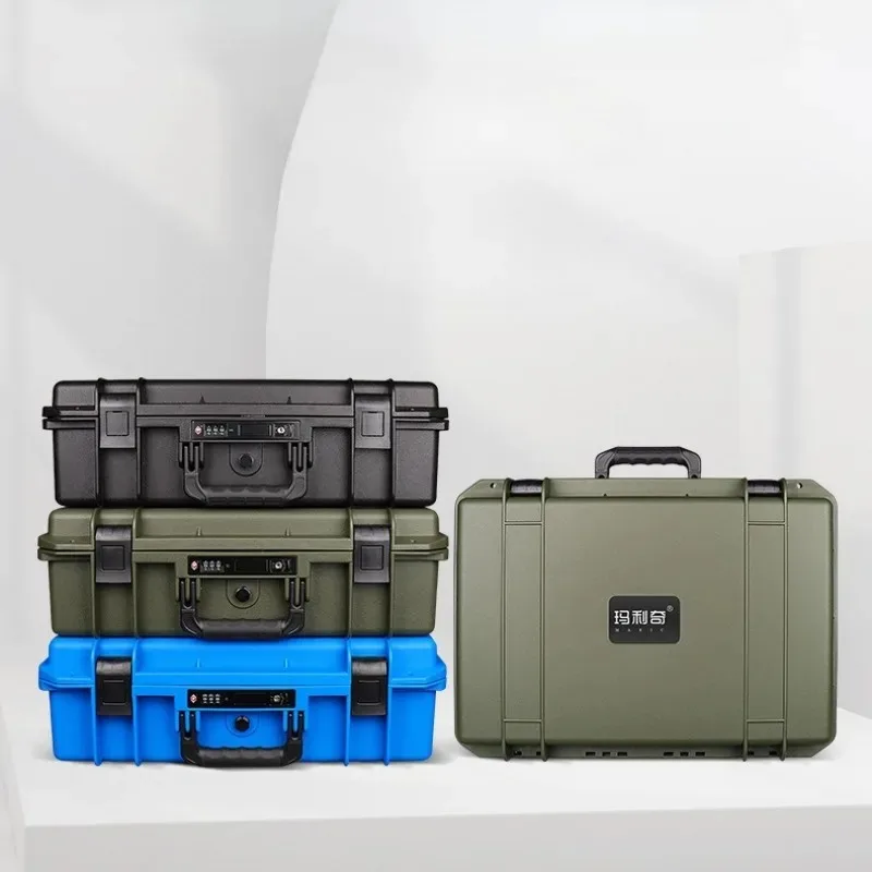 Waterproof Tool Case with Lock Safe Instrument Protective Box Shockproof Equipment Storage Cases Multifunction Tools Storage Box