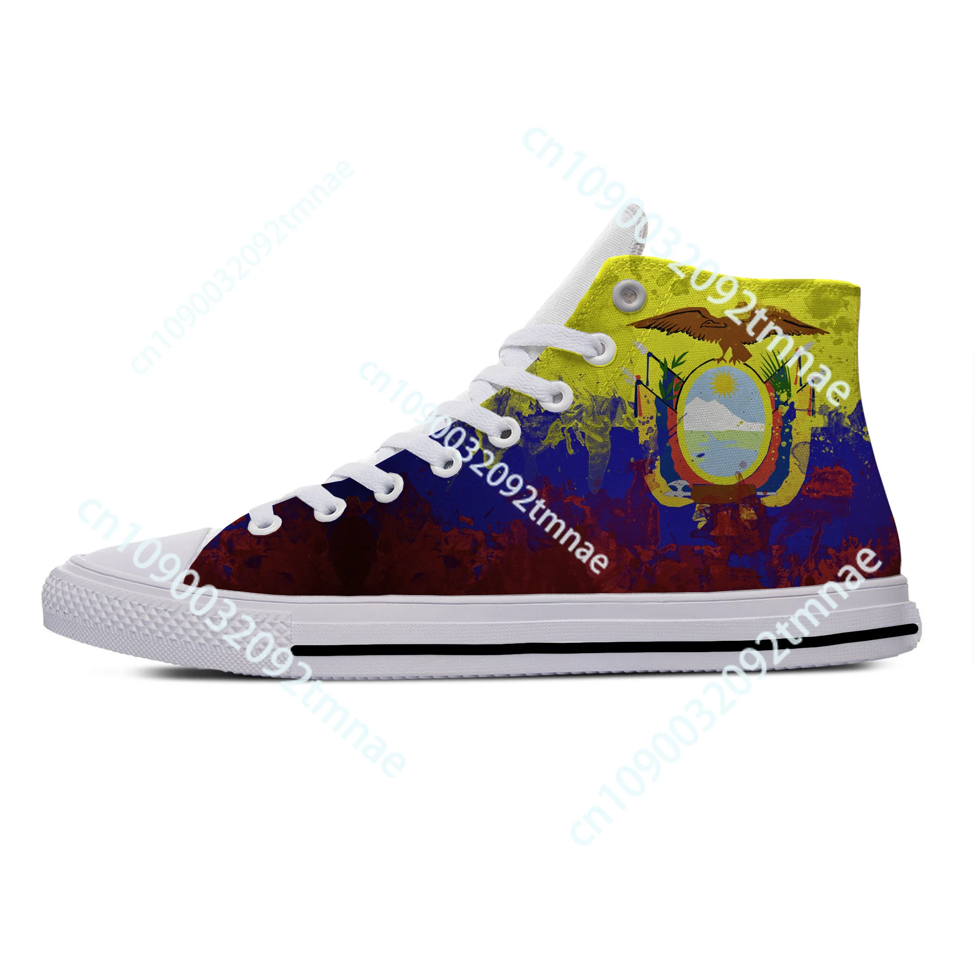 

Hot Ecuador Flag Cool Fashion Popular Patriotic Casual Shoes High Top Breathable Custom Shoes Men Women Lightweight Sneakers