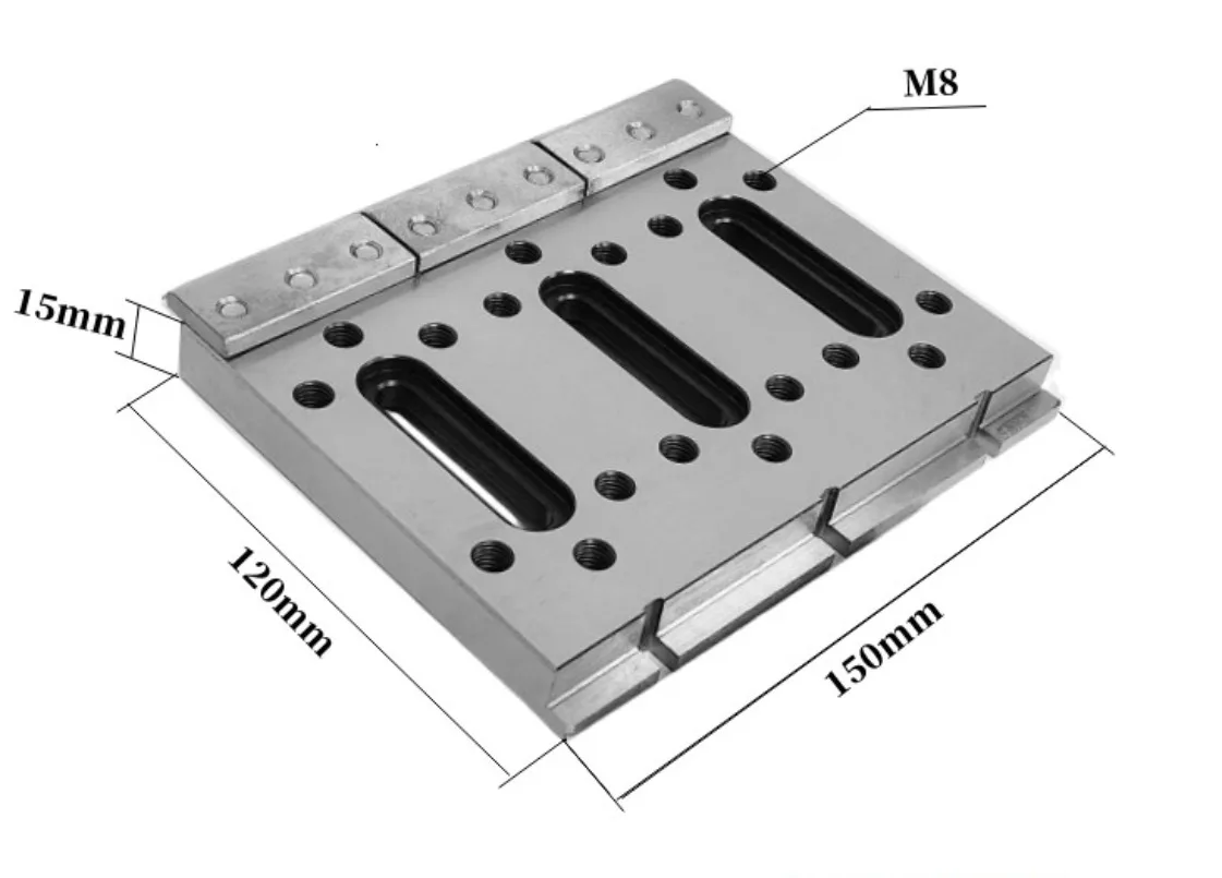 Aço inoxidável EMD Clamp Tool, CNC Wire, EDM Machine, Extensão inoxidável Jig Holder, máquina lenta, M8, M10