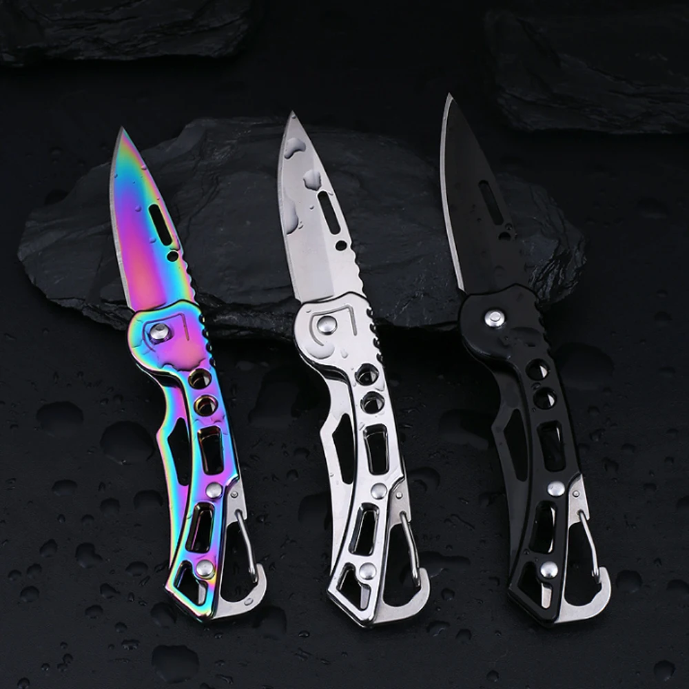 Outdoor Stainless Steel Folding Knife Carrying Knife Mirror Sharp Pocket Knife Fruit Knife Folding Knife Outdoor Tool