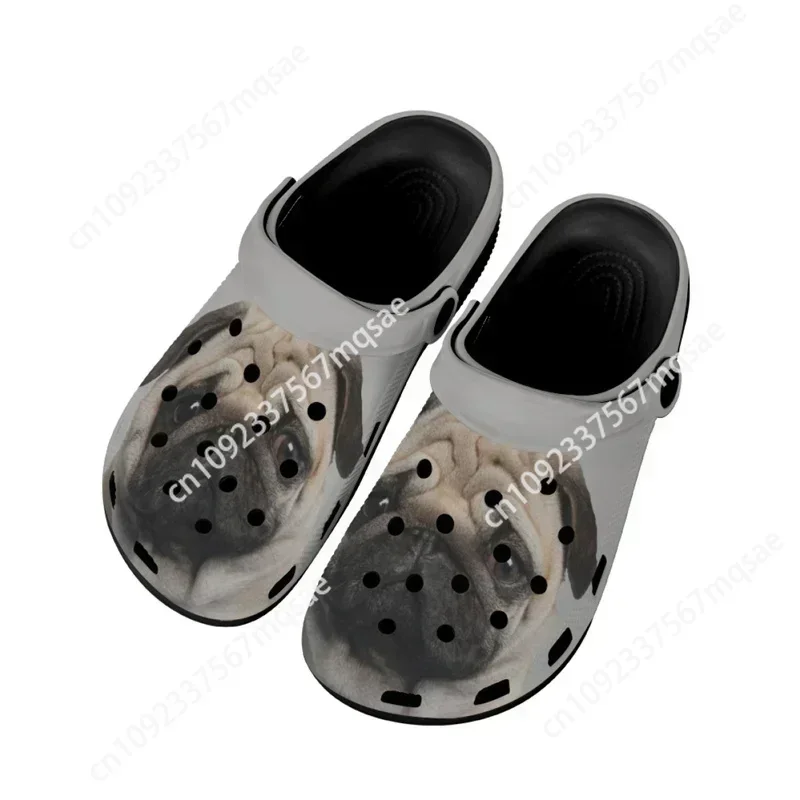 

Cute Pug Dog Pattern Summer Women Sandals 3D Animal Brand Designer Breathable Girls Bathroom Slippers Non Slip Coupple Shoes
