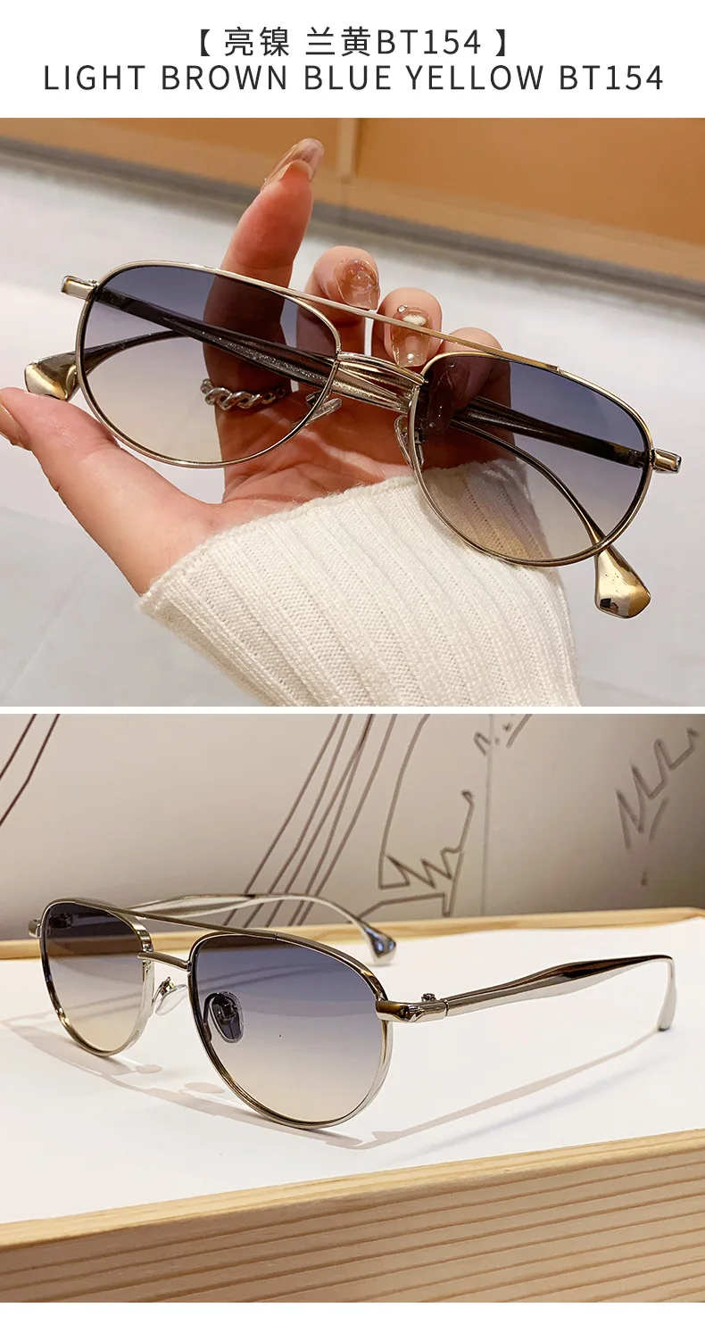 Trendy Beliebte Metall Pilot Sonnenbrille Frauen Männer Outdoor Luxus Designer Shades Sommer Reisen Stick Sonnenbrille Männlich UV400 – Detail 14