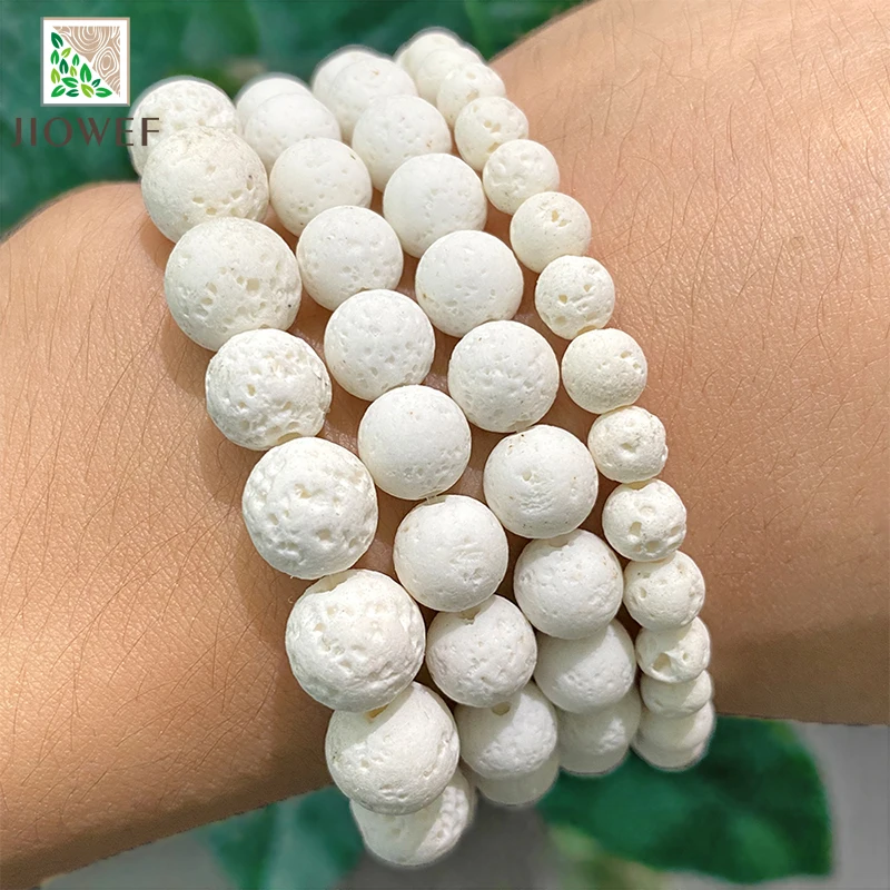 Natural Volcanic Rock Stone Beads Lava Hematite Round Loose Beads DIY Bracelet Necklace For Jewelry Making 15\'\' Inch 4/6/8/10mm