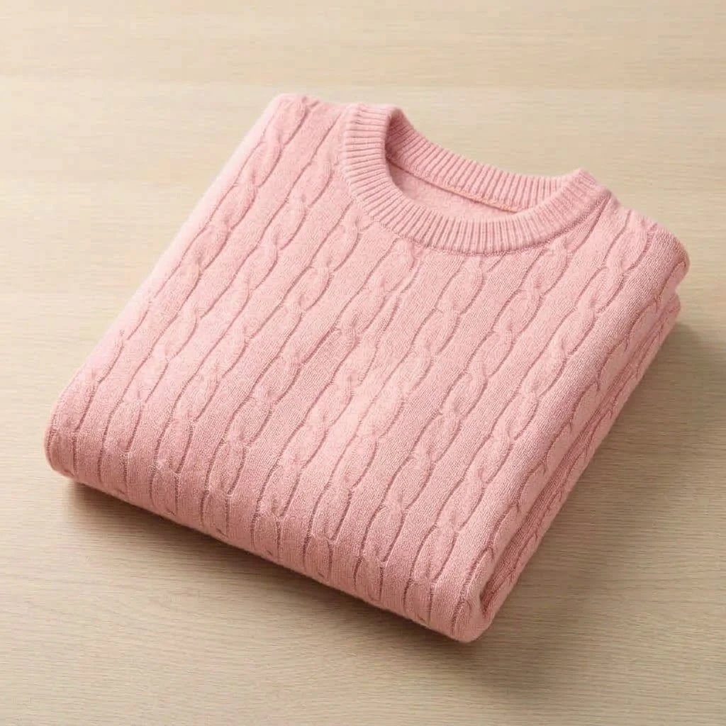 Neue Herbst-Pullover mit Zopfmuster, weiche Rundhals-Langarm-Strickpullover, warme Thermo-Pullover, Oberteile, Winterbekleidung, Mäntel – Detail 16