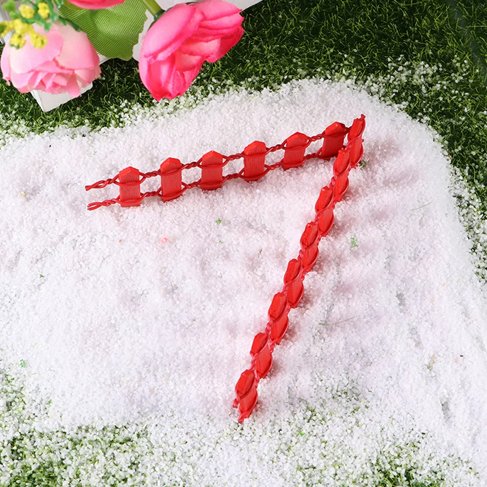

20 Pcs Small Wooden Fence Model Decorative Miniature Ornament for Garden Christmas