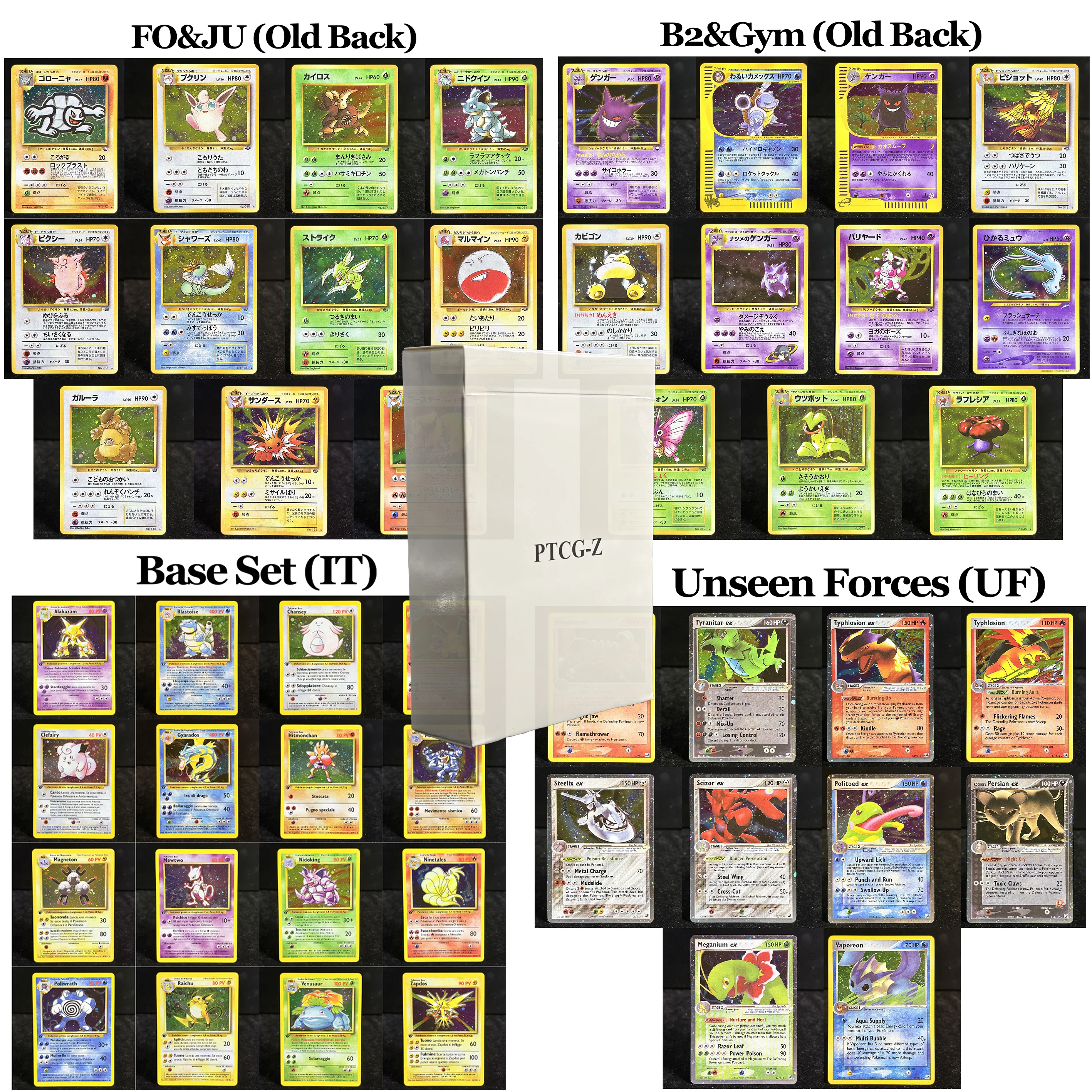 Neues Holo! PTCG Komplettbox Basis-Set (IT) Unseen Forces (UF) Seltene Klassische Old Back Serie Pocket TCG Sammelkartenspiel Komplettbox