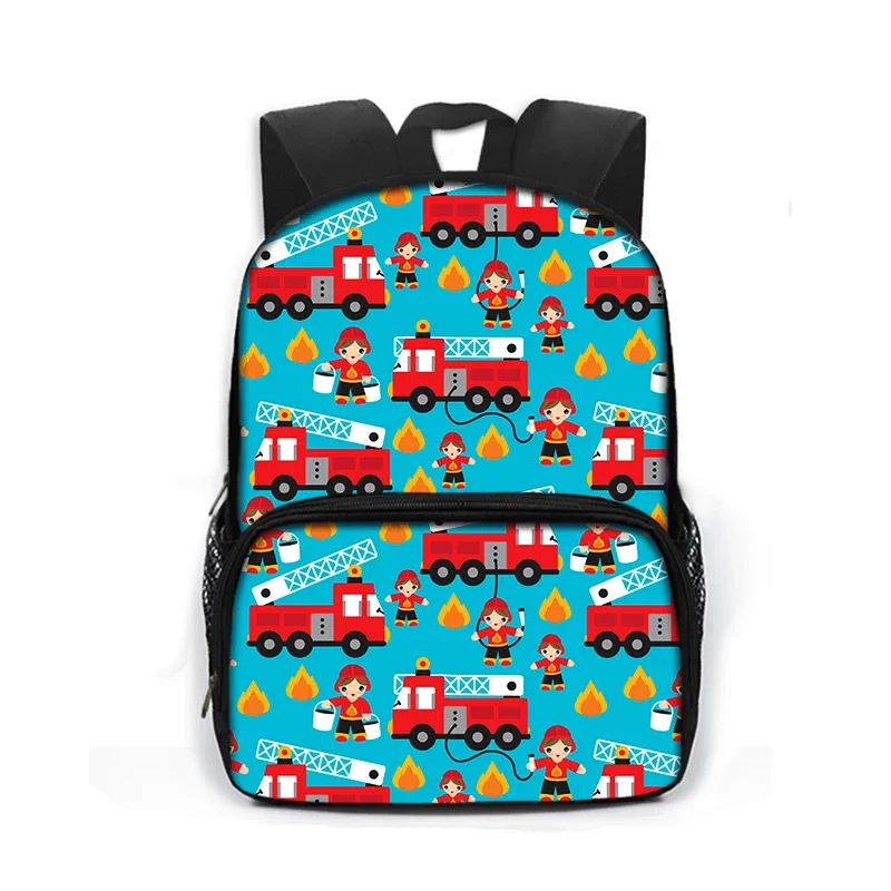 Cartoon Firetruck Car Excavator Tractor Backpack for Boy Girl Rucksack Children School Bags Kids Kindergarten Backpack Book Bag