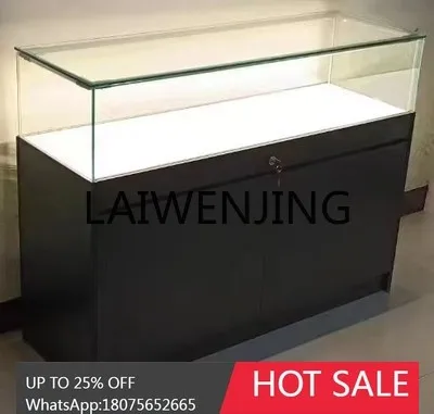 RWJ Glass Showcase Abrasive Tools Cultural Relics Exhibition Wooden Paint Counter Product Showcase