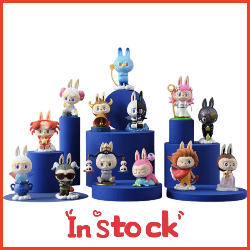 Auf Lager echtes Labubu THE MONSTERS Konstellationsfigur Blindbox 12-Konstellationsspielzeug süßes Desktop-Ornament-Geschenk