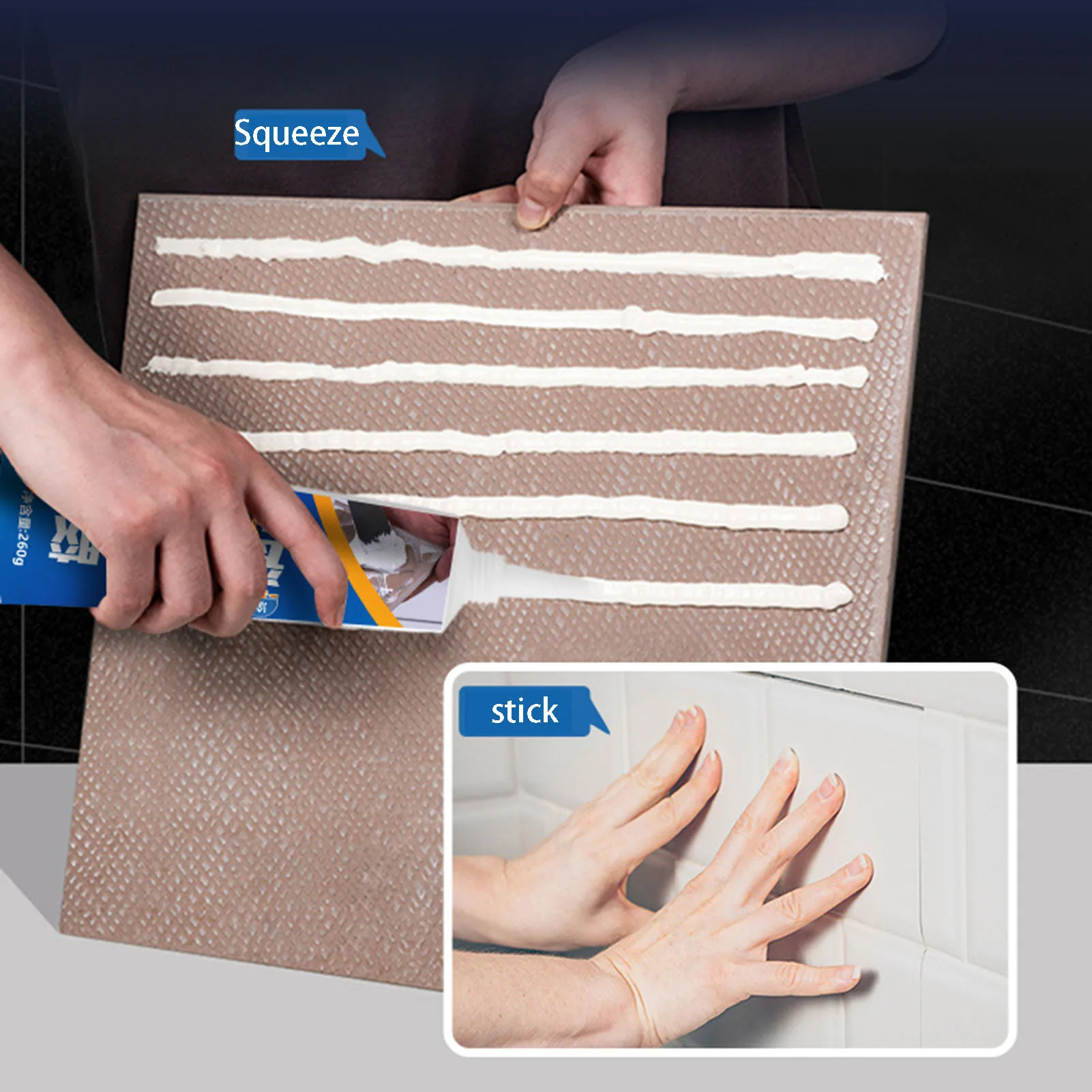 Ceramic Tile Hand Squeezing Glue Paste Easy to Operate Floor Tile Warping Hollow Glue for Bathroom Floor and Wall Seam