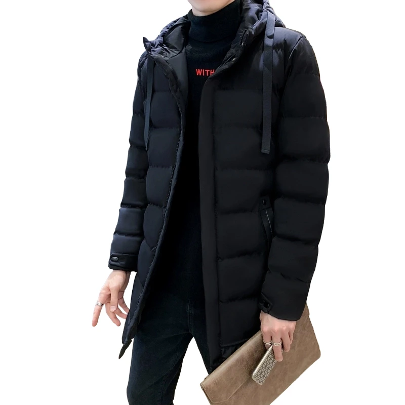 

Korean Style Loose Fit Puffer Parkas Hooded Windbreak Jacket Coats Male Down Cotton-Padded Coats Autumn Winter Men Warm Parkas
