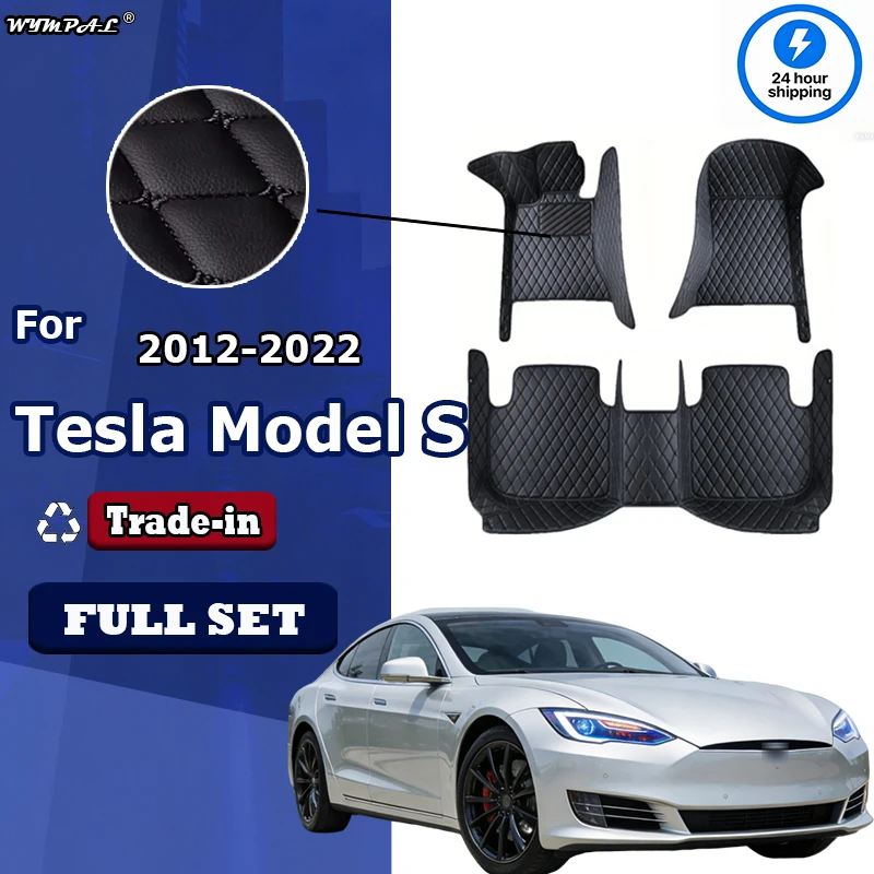 

Car Mats For Tesla Model S 2012~2022 Luxury Carpet Auto Interior Parts Floor Pad Leather Mat Set Car Accessories Waterproof Rug