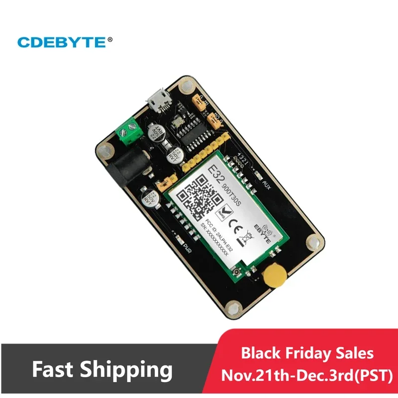 LoRa Wireless Module Test Board CDEBYTE E32-900TBH-01 Pre-soldered E32-900T30S USB Interface Easy to Develop Test Kit