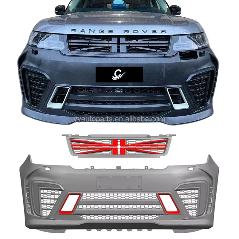 Auto Accessories Facelift Upgrade Warrior Front Bumper with Grill For Range Rover Sport Surround Body Kit