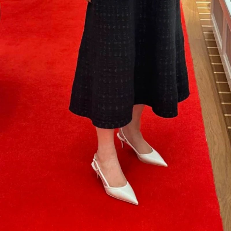 Ankle Strap Shoes for Ladies Pointed Toes Kitten Heels Sewing Lines Female Sandals Solid Chassure Femme Solid Zapatos De Mujer view 6