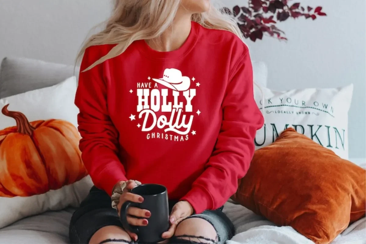 لديك هولي دوللي عيد الميلاد النساء الملابس الجرافيك البلوز هوديي دوللي بارتون قميص البلد عيد الميلاد البلوز الملابس الترويجية #5