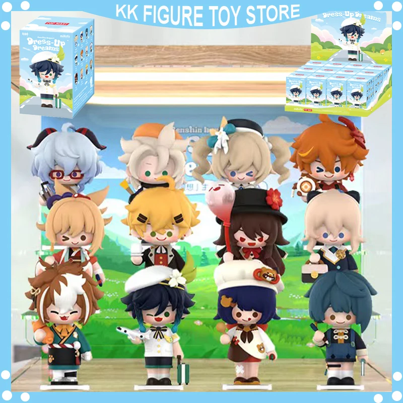 POP MART Genshin Impact Dress-Up Dreams Themed Chibi Series  Mystery Box Blind Box Cute Anime Action Figure doll toy gifts